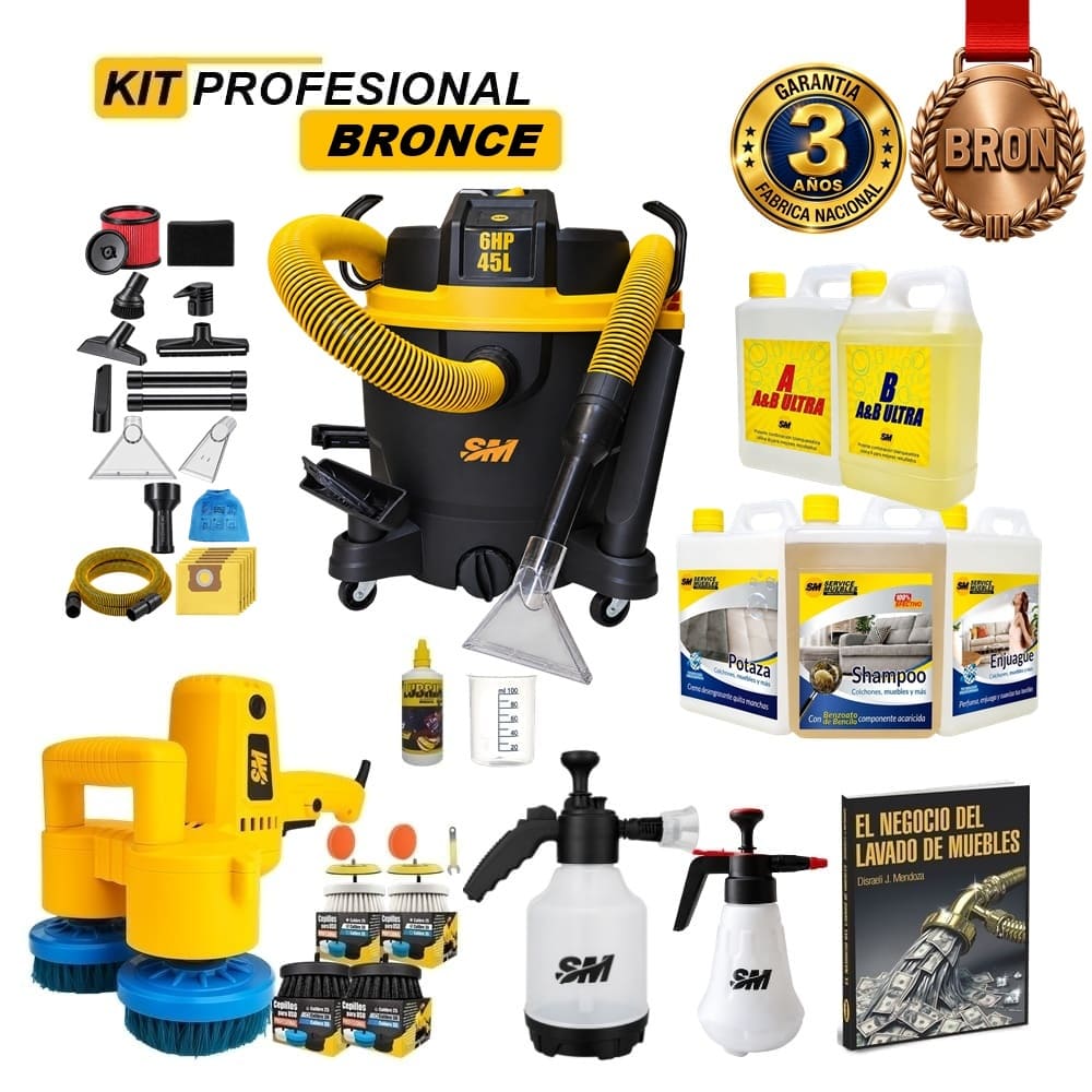 SM Kit Bronce para lavar tapicería de manera profesional