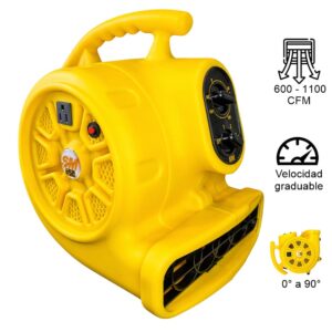 SM Secador de muebles y alfombras 3 velocidades 1100 CFM